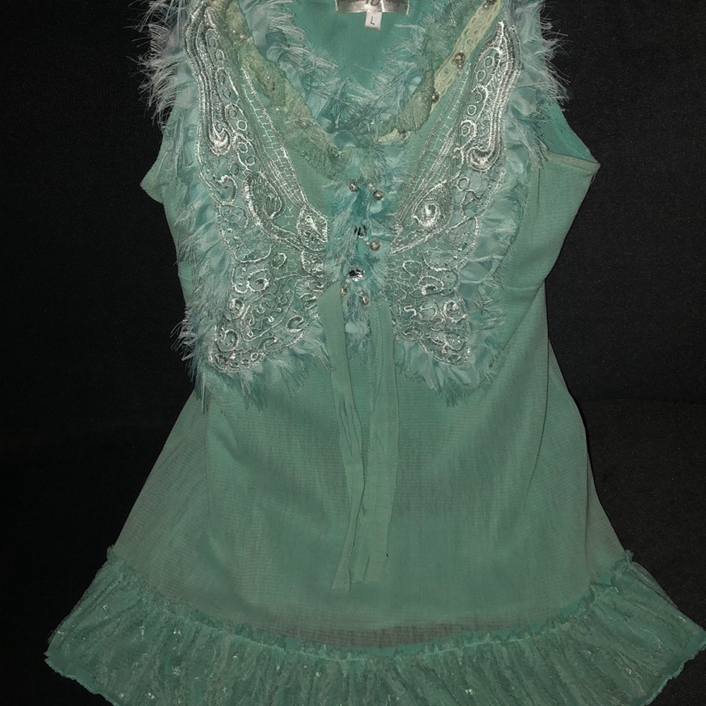 Mint green pretty angel top